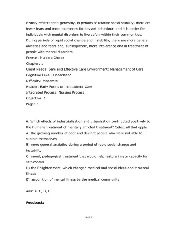 Test Bank For Psychiatric And Mental Health Nursing Editiondiane Kunyk 5 Test Bank For Psychiatric And Mental Health Nursing For Canadian Practice Fifth Editiondiane Kunyk