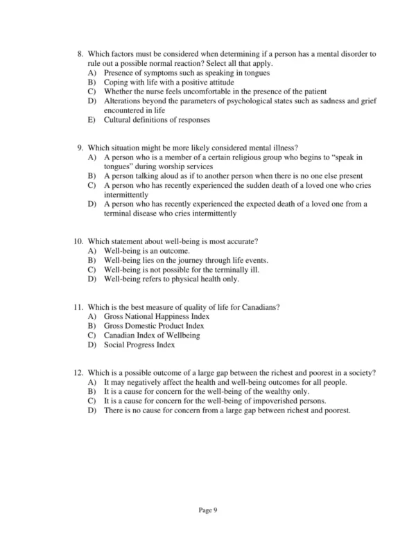 Test Bank For Psychiatric & Mental Health Nursing For Canadian Practice 3rd Edition Wendy Austin Mary Ann Boyd