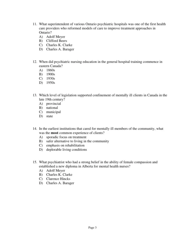 Test Bank For Psychiatric & Mental Health Nursing For Canadian Practice Fourth Edition Wendy Austin