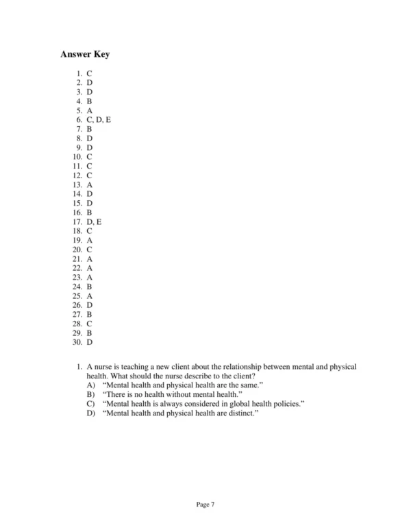 Test Bank For Psychiatric & Mental Health Nursing For Canadian Practice Fourth Edition Wendy Austin