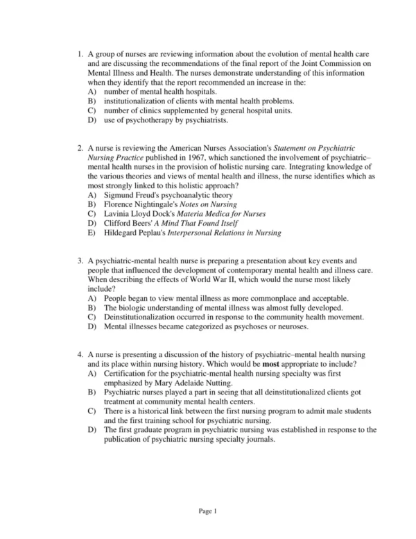 Test Bank For Psychiatric Nursing Contemporary Practice Sixth Edition Boyd 1 Test Bank For Psychiatric Nursing Contemporary Practice 6th Edition Boyd