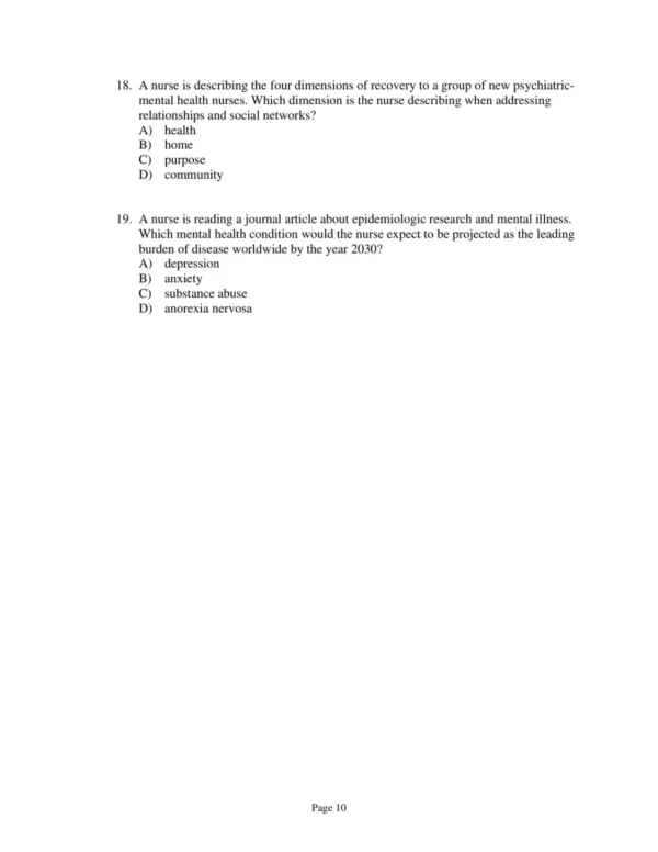 Test Bank For Psychiatric Nursing Contemporary Practice Sixth Edition Boyd 10 Test Bank For Psychiatric Nursing Contemporary Practice 6th Edition Boyd