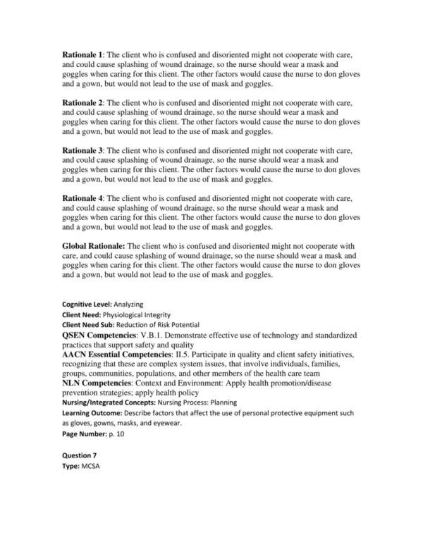 Test Bank For Skills In Clinical Nursing 8th Edition Audrey T. Berman 9 Test Bank For Skills In Clinical Nursing 8th Edition Audrey T. Berman