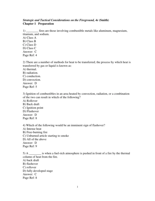 Test Bank For Strategic & Tactical Considerations On The Fireground 4th Edition Jim Smith