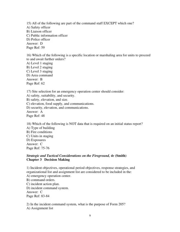 Test Bank For Strategic & Tactical Considerations On The Fireground 4th Edition Jim Smith