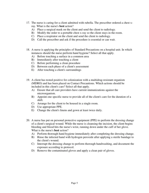 Test Bank For Taylor's Clinical Nursing Skills A Nursing Process Approach 5th Edition Pamela Lynn