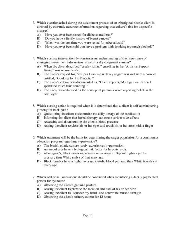 Test Bank For Transcultural Concepts In Nursing Care 7th Edition Margaret M. Andrews