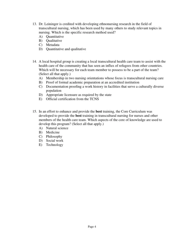 Test Bank For Transcultural Concepts In Nursing Care 7th Edition Margaret M. Andrews