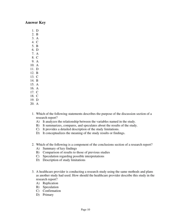 Test Bank For Understanding Research For Evidence Based Practice Fourth Edition Cherie R. Rebar Carolyn J. Gersch