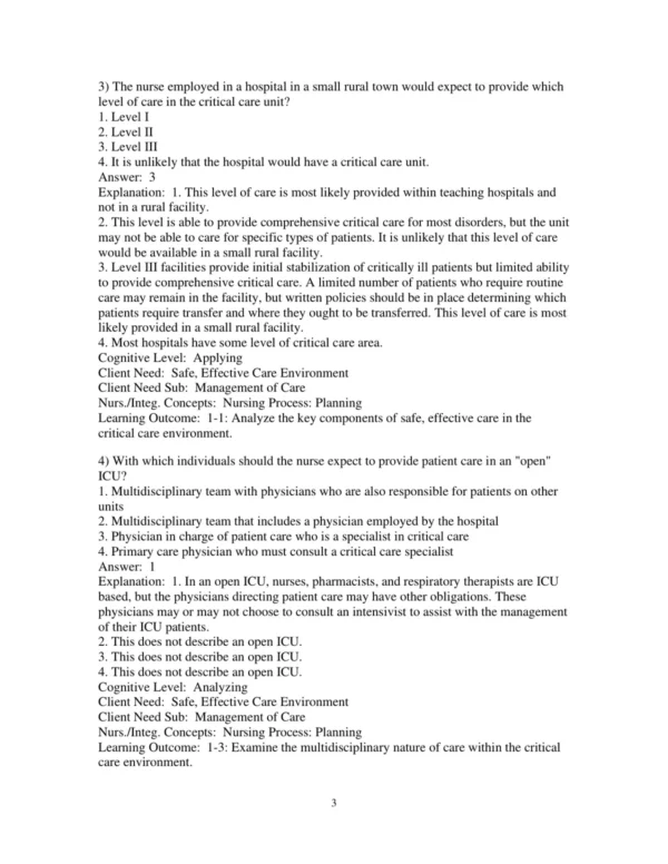 Test Bank For Understanding The Essentials Of Critical Care Nursing 3rd Edition Kathleen Perrin 3 Test Bank For Understanding The Essentials Of Critical Care Nursing 3rd Edition Kathleen Perrin